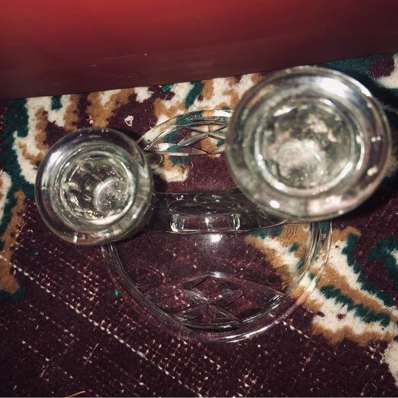 Vintage Glass Candle holders , holds two candles./christmas , Easter, Halloween. - Picture 4 of 9